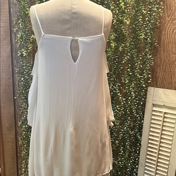 White Cold Shoulder Dress - Picture 3 of 5